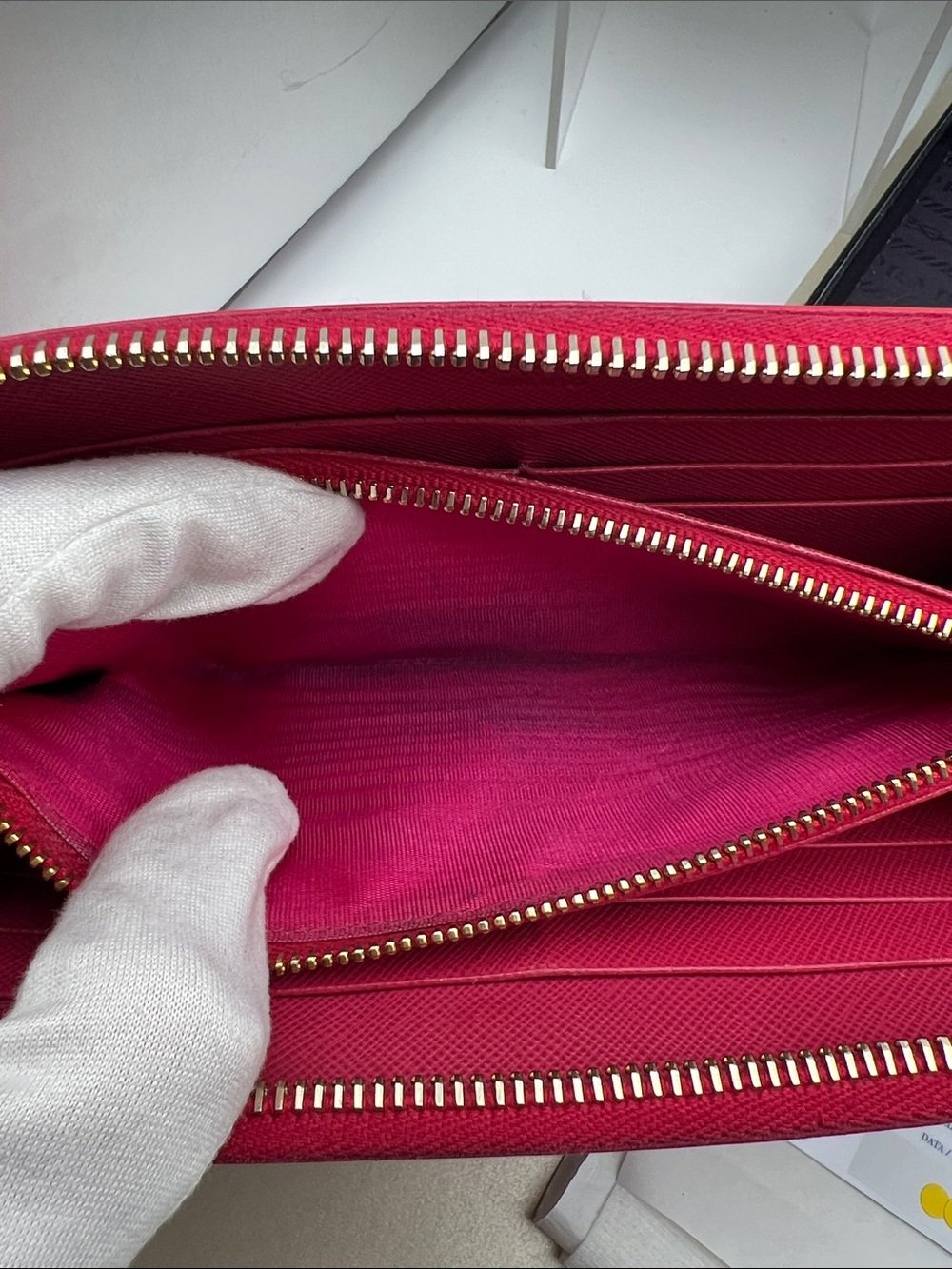 Prada Fuchsia Saffiano Leather Bow
Continental Wallet W/Box Authentication Card - Picture 10 of 17